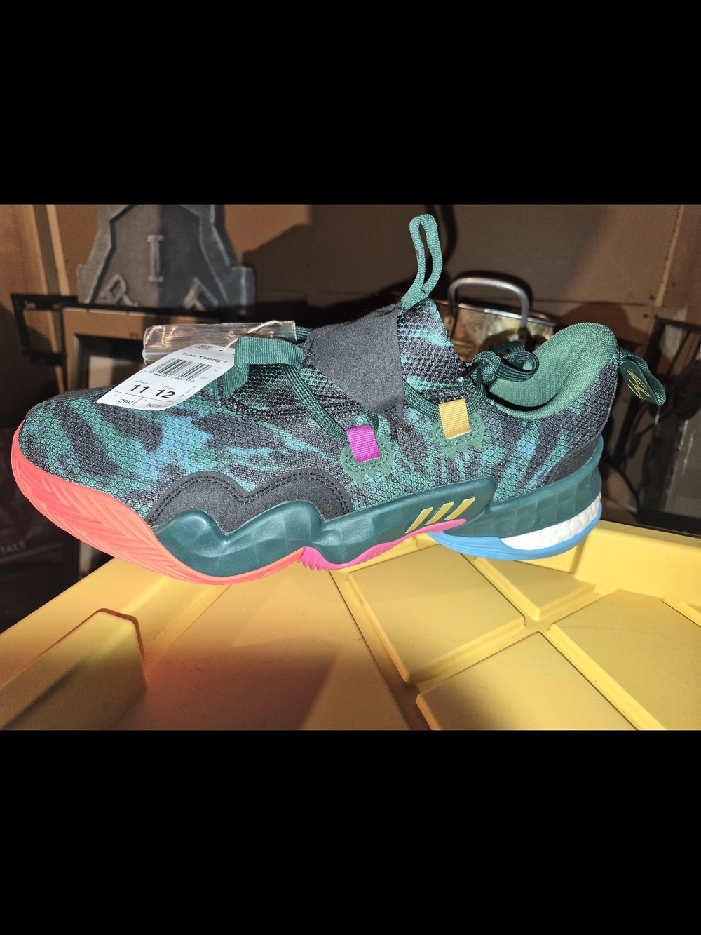 adidas Multicolor Athletic Sneakers - Teal, Dark Green & Coral Accents